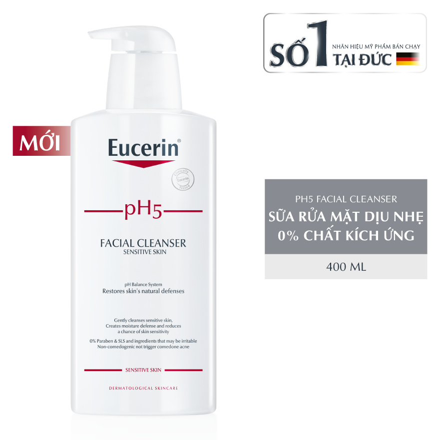 Sữa Rửa Mặt Eucerin PH5 Facial Cleanser Da Nhạy Cảm (400ml)