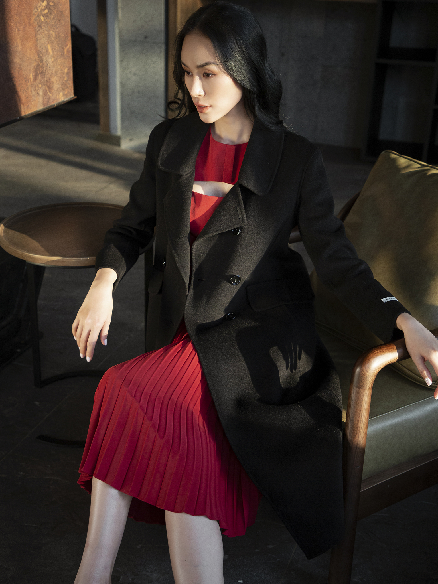 D.CHIC Măng tô dạ Handmade dài cổ Trendcoat   MS: 980151