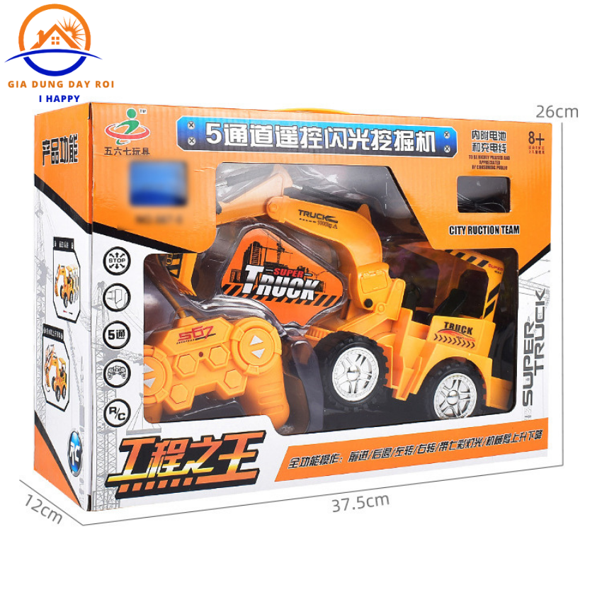 Xe cẩu máy xúc điều khiển cho bé,pin sạc điện-tặng kèm pin điều khiển