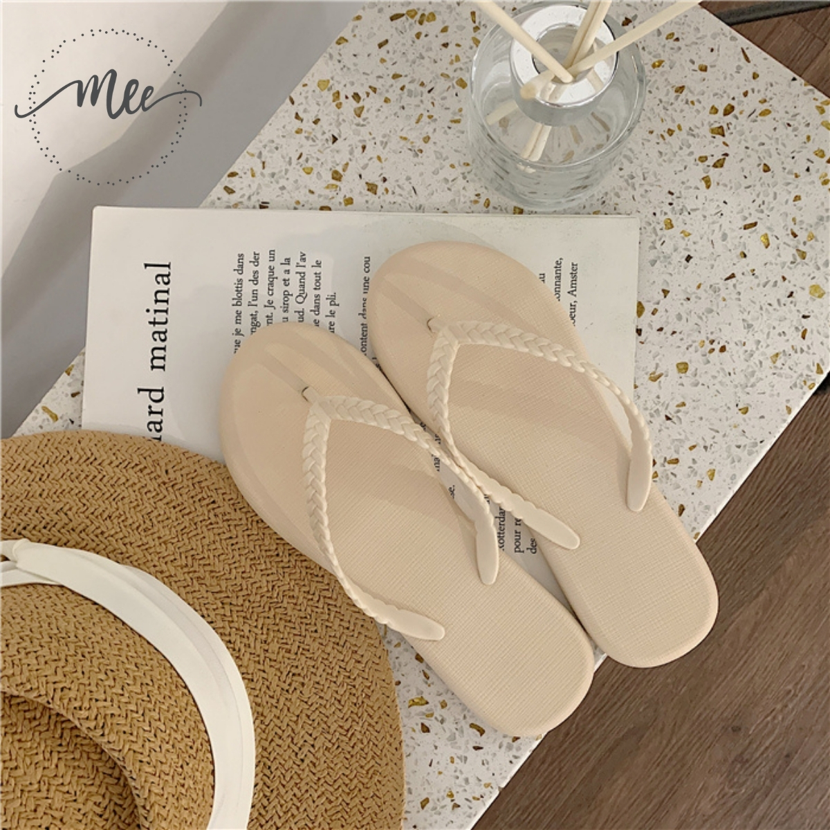 Dép Xỏ Ngón Mee Flip-Flops M5812 Basic 2021,Kiểu Dáng Hàn Quốc Slip-on Đế Dép Lớp Đệm Tăng Cường Sự Êm Ái