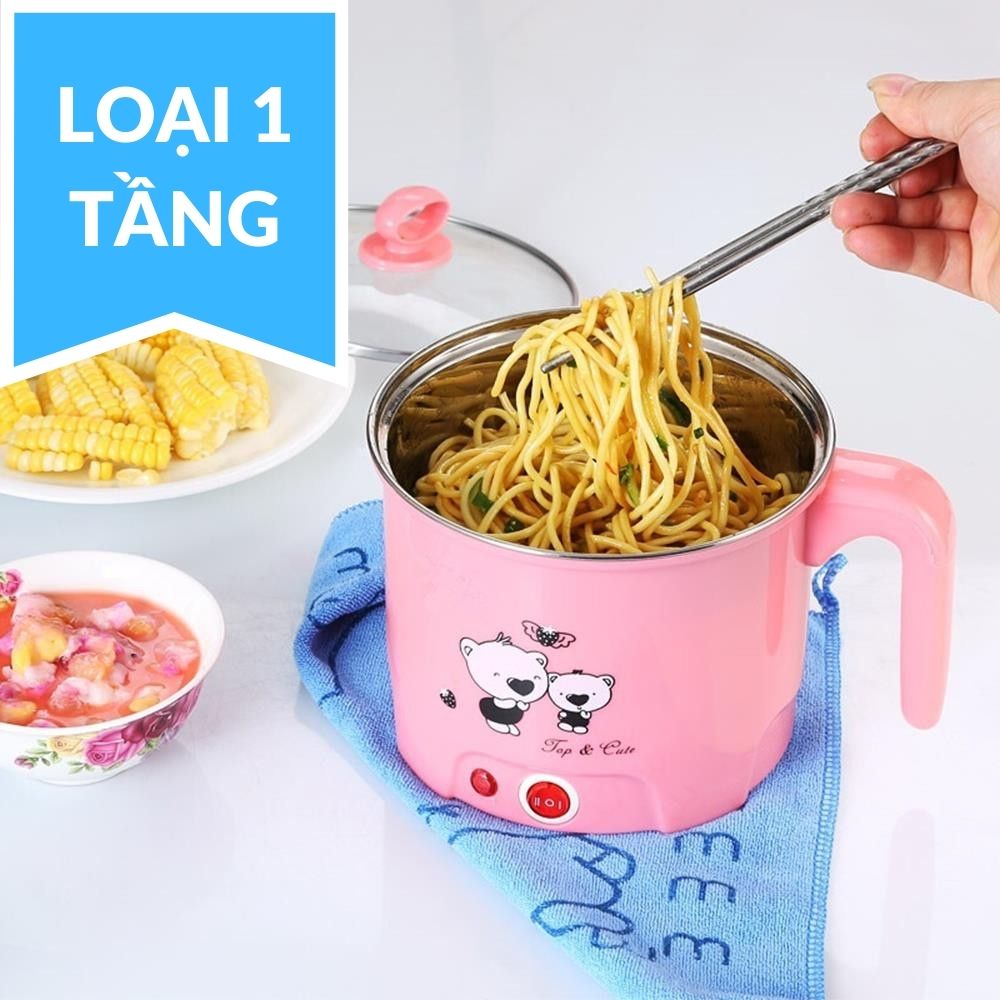 Nồi lẩu điện mini Ca nấu mỳ 18cm mã 15002 tiện lợi đa năng độ bền cao ( Chọn mẫu 1 tầng hoặc 2 tầng)