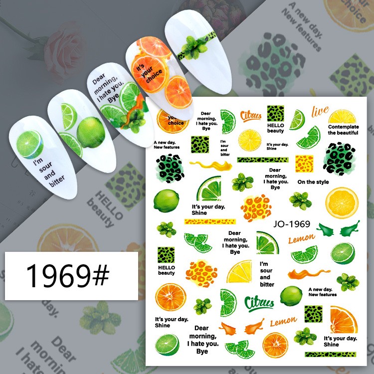 STICKER DÁN MÓNG CHỦ ĐỀ HOA QUẢ