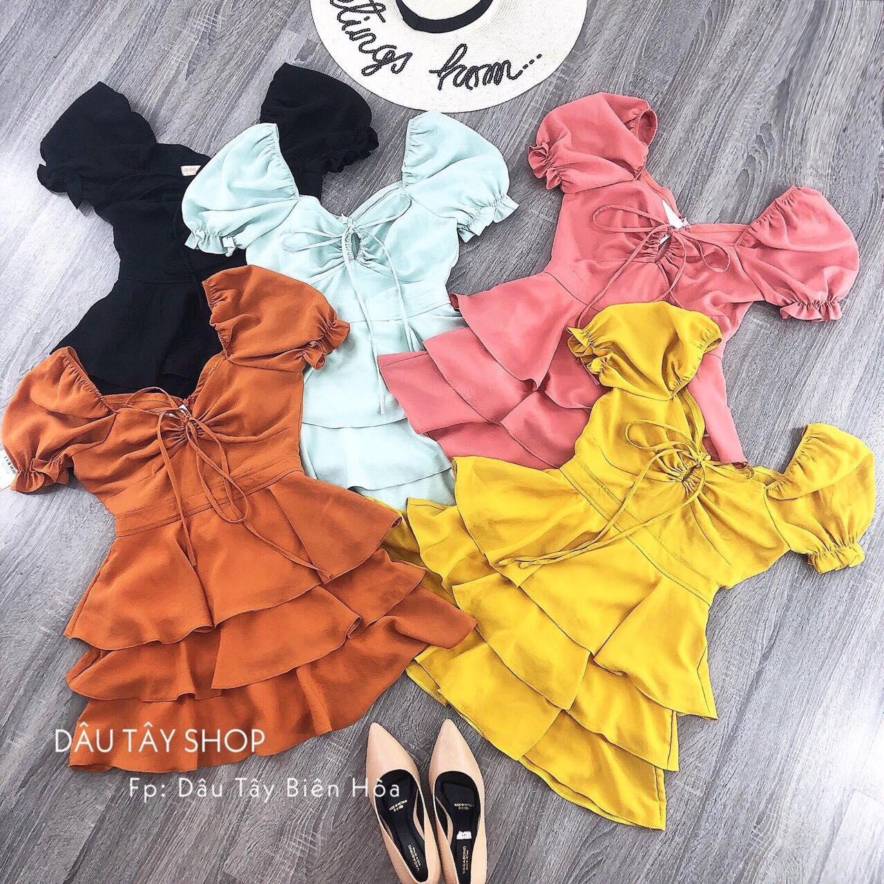 Đầm ren lưới dập ly 3 tầng