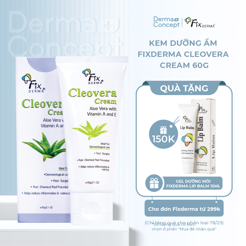 Kem dưỡng ẩm Fixderma Cleovera Cream - 60g [NHẬP KHẨU CHÍNH HÃNG 100%]