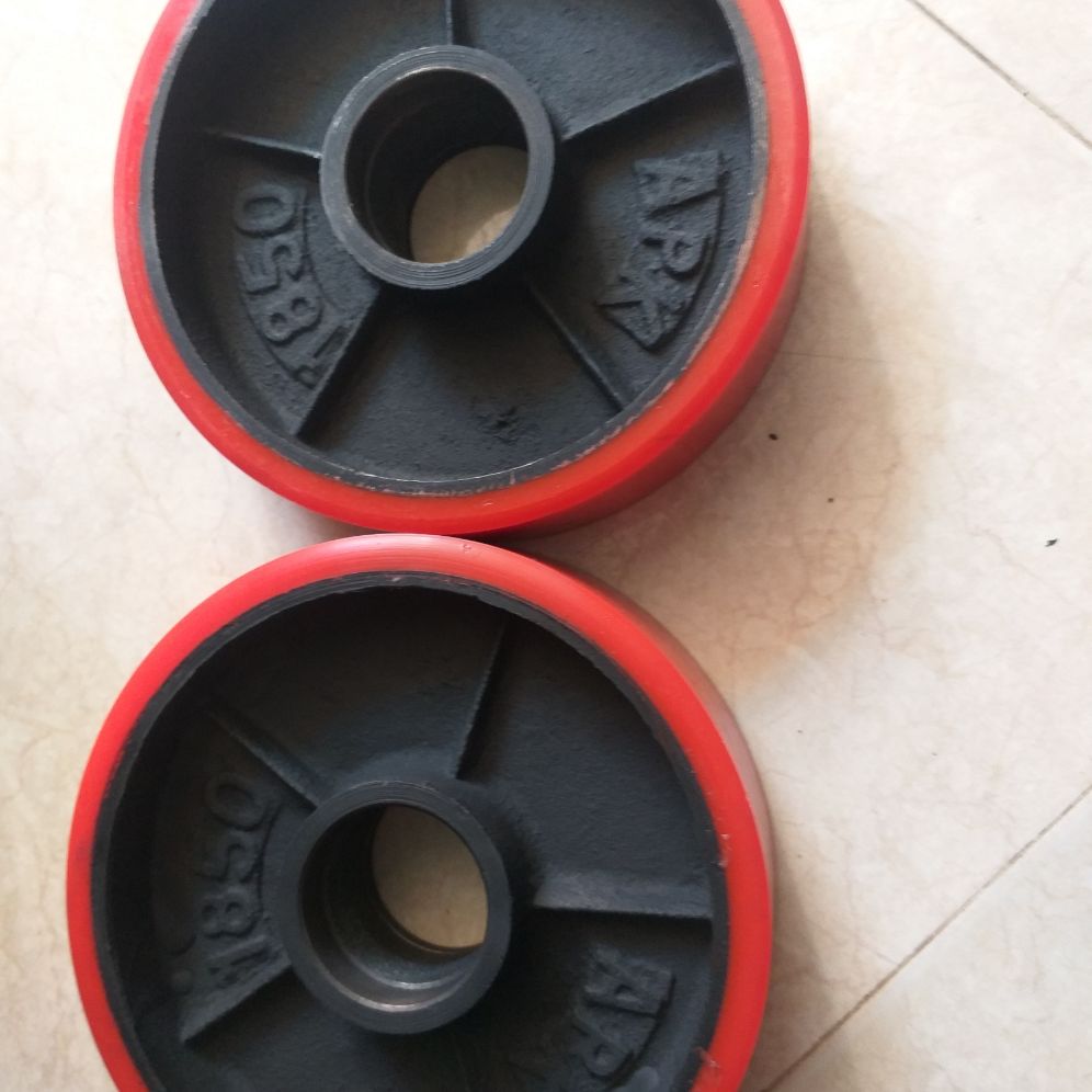 Bộ 2 cái bánh xe nâng tay pu gang 180×50