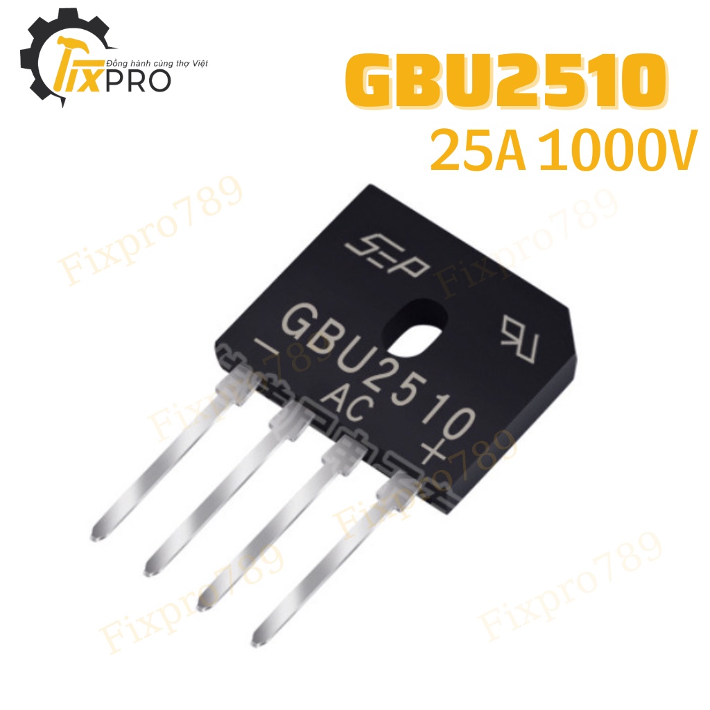 Cầu diode gbu2510 25a 1000v dip-4 chính hãng seb