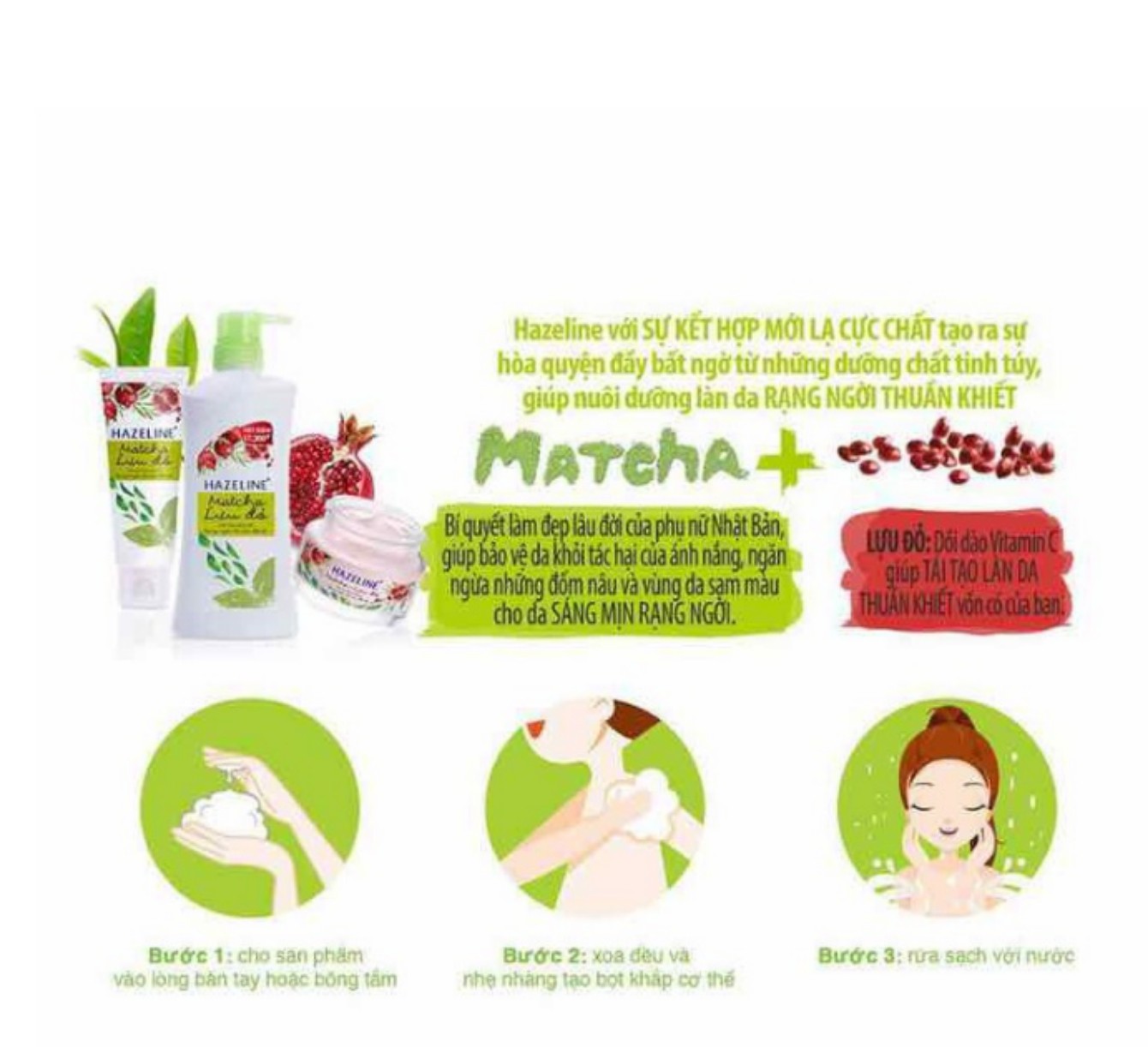 Sữa tắm sáng da Hazeline 670g tặng 1 đôi dép