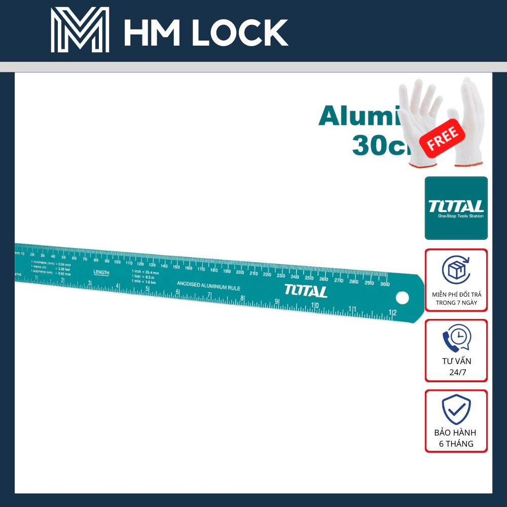 Thước đo 30cm total - hàng chính hãng - tmt633002 - hm lock
