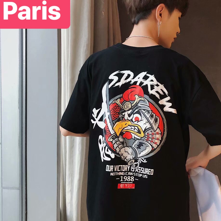 ÁO THUN NAM NỮ CON KÉT CHIẾN BINH FORM RỘNG TAY LỠ HOT HÀN QUỐC SÀNH ĐIỆU MẠNH MẼ VẢI DÀY MIN - PARIS FASHION