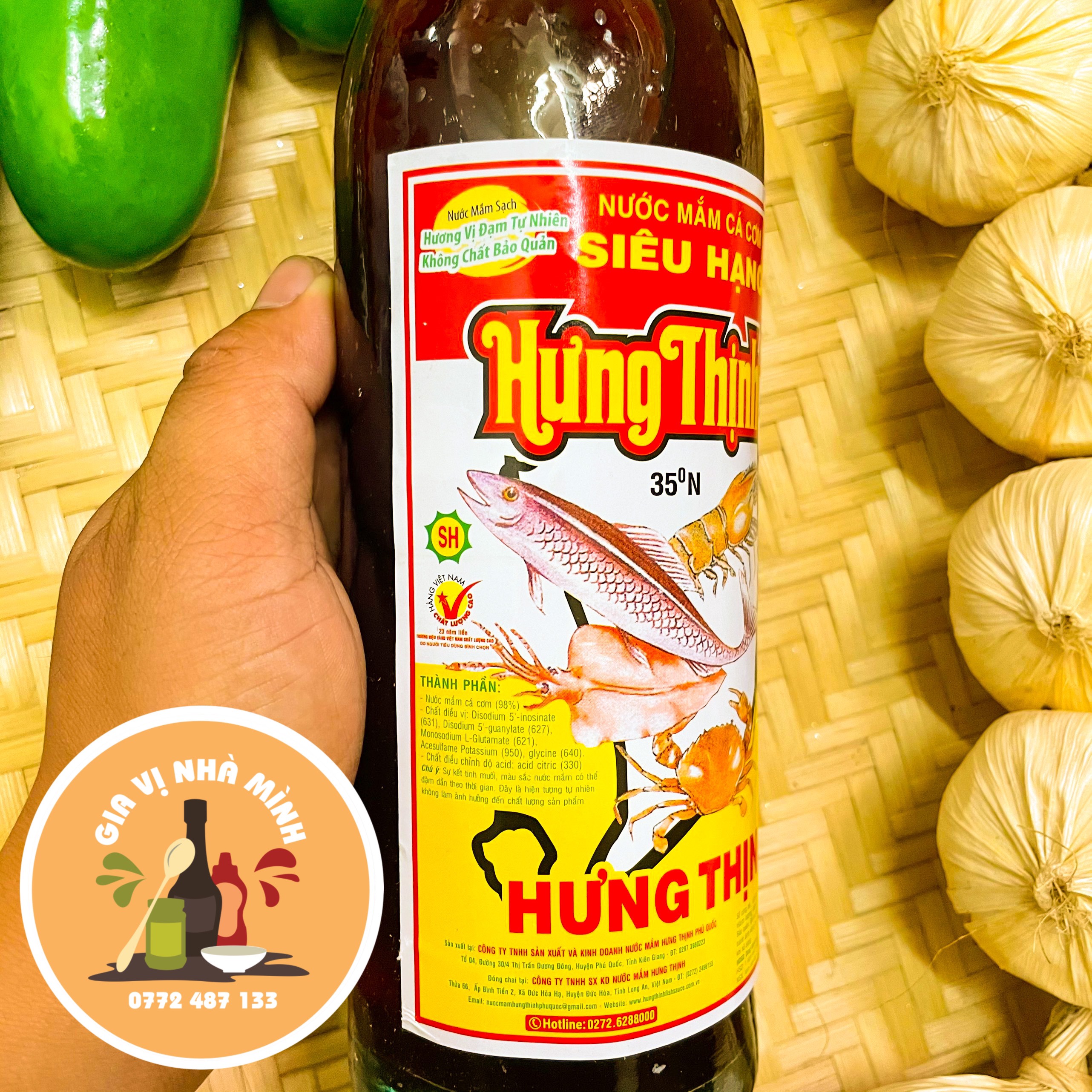 NƯỚC MẮM HƯNG THỊNH CÁ CƠM SIÊU HẠNG 35ĐỘ ĐẠM