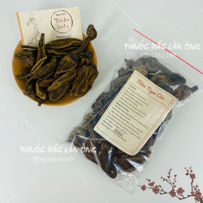 Nấm ngọc cẩu 500g, khô, sạch, nguyên búp - Lãn Ông