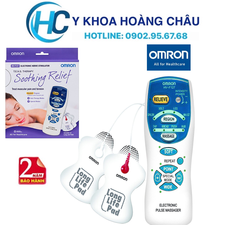 [CHÍNH HÃNG] Máy mát xa xung điện OMRON HV-F127 ( massage Omron HV F127) (bảo hành 2 năm)