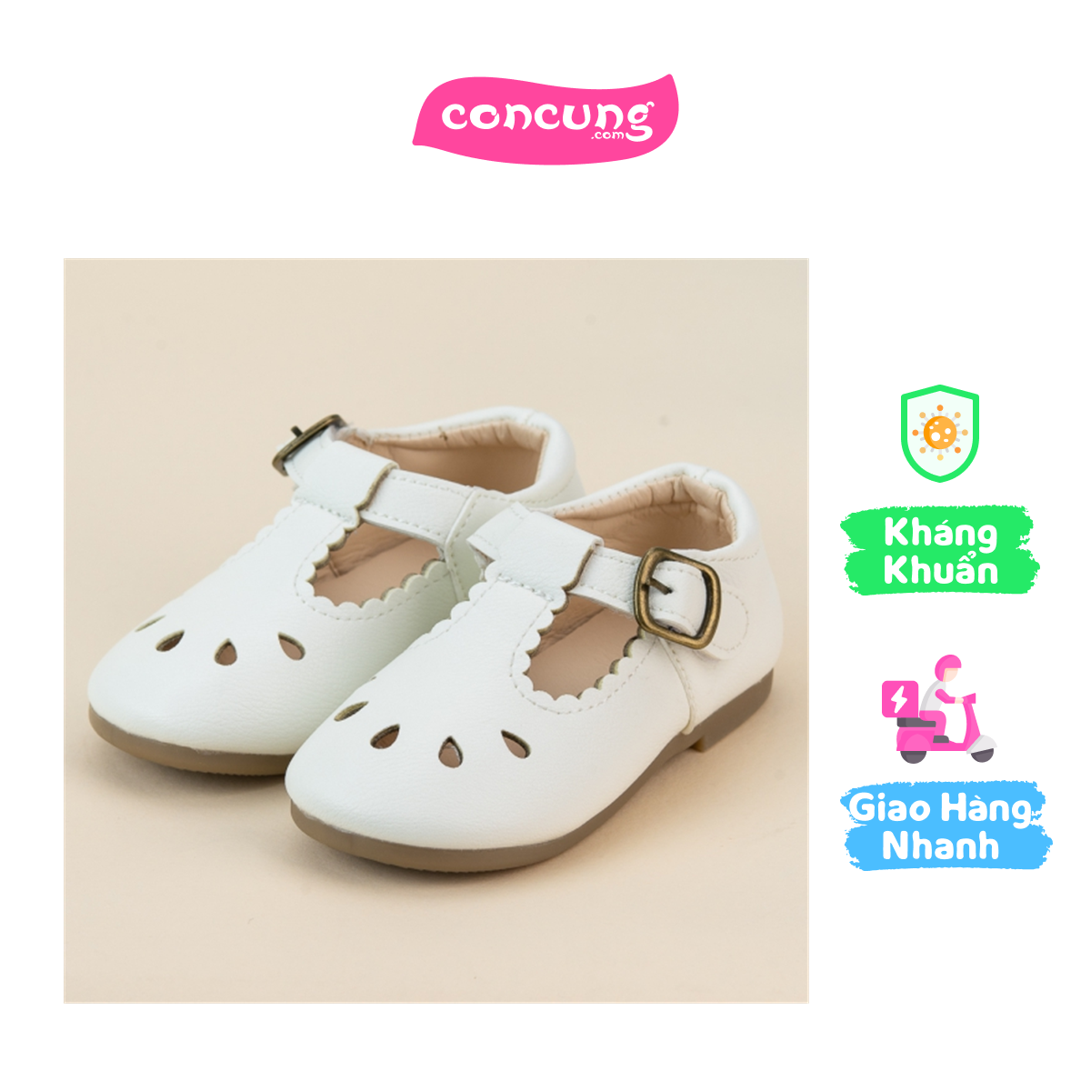 Giày bé gái búp bê Animo A2205_MN001 (21,Trắng)