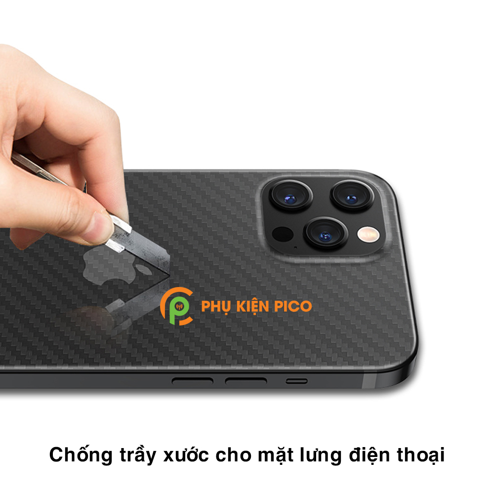 Dán lưng Iphone 12 Pro Max vân carbon 3D tản nhiệt tốt - Dán lưng vân carbon Iphone 12 Pro Max - Dán lưng Iphone 12 Series