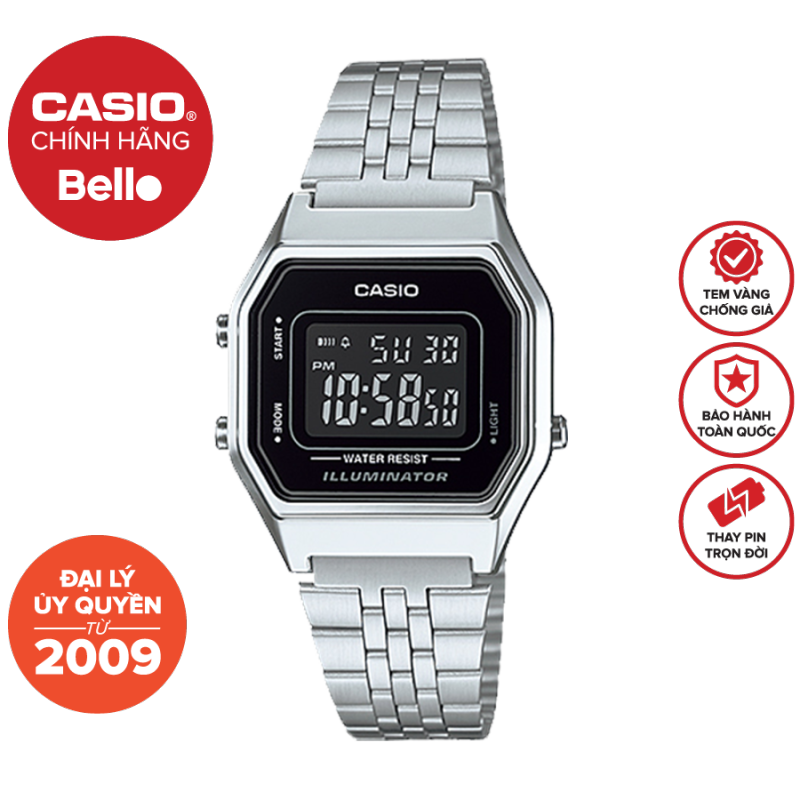 Đồng hồ Casio Nữ LA680WA-1B bảo hành chính hãng 1 năm - Pin trọn đời