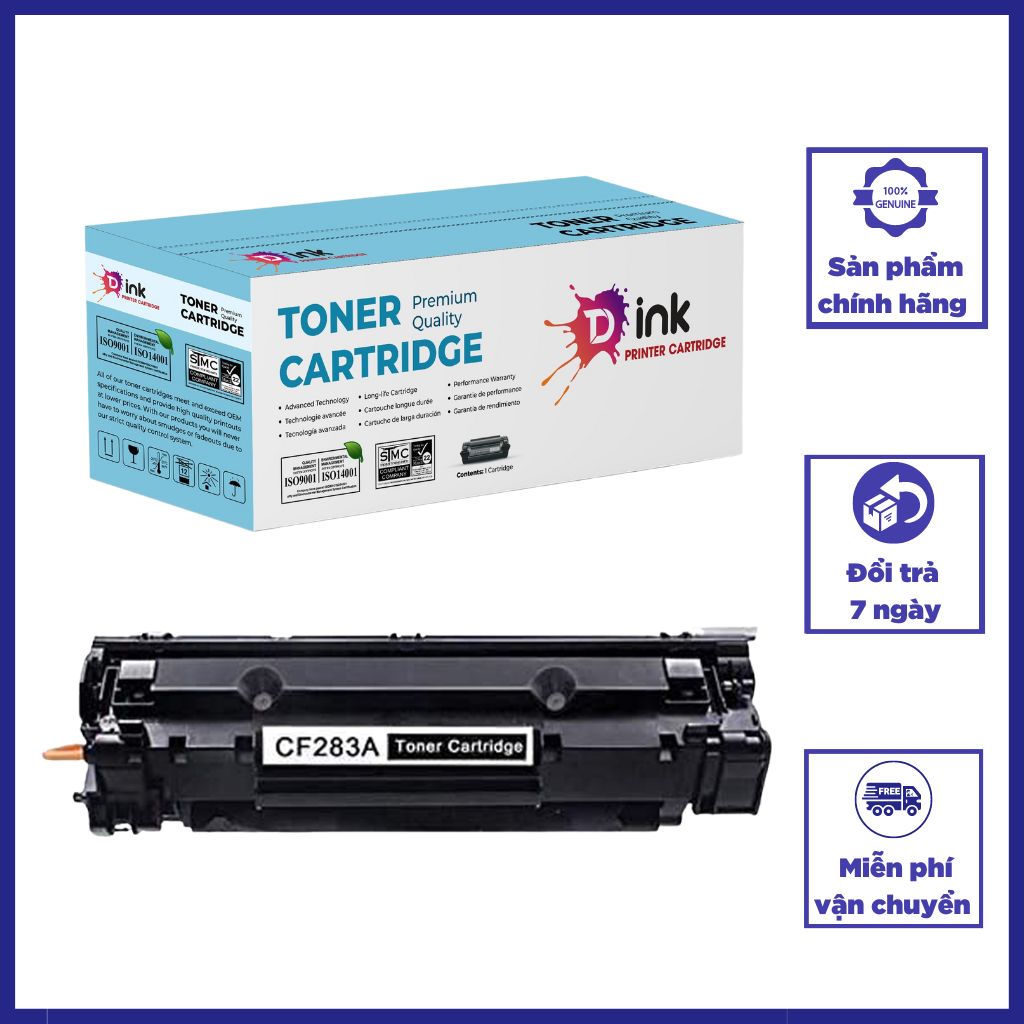 Hộp mực 83a cf283a hàng nhập khẩu cho máy in hp"hp laserjet pro mfp m225dn/m225dw/m225rdn/m201dw/m201n, cn mf200 series/mf211/mf212w/mf ink
