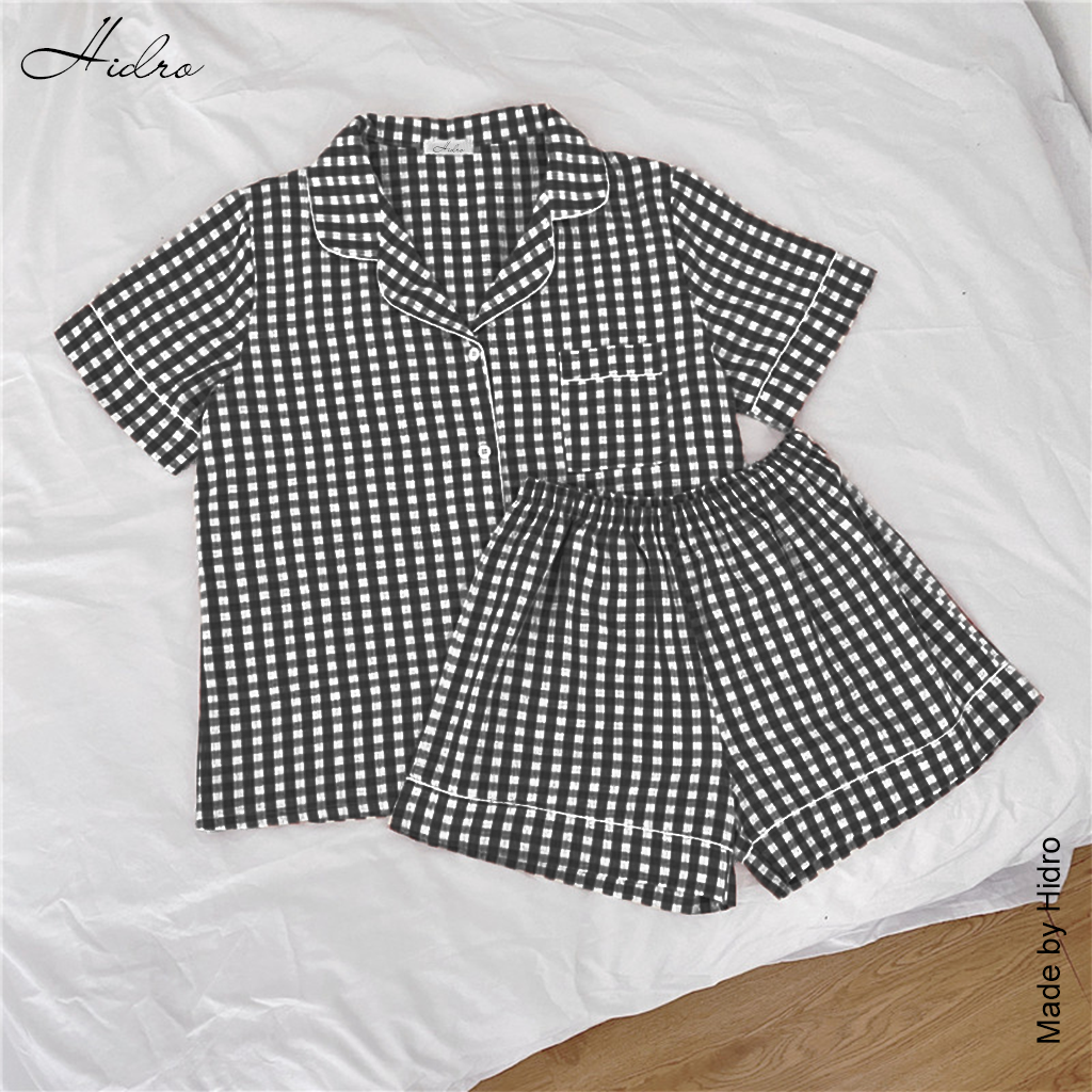 HIDRO Bộ ngủ pijama kẻ caro