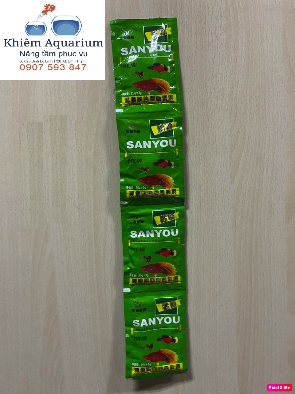 (Combo 10 gói) Thức ăn cho cá 7 màu, guppy, betta, tôm tép cảnh 20g (Cám thái INVE 3/5 )