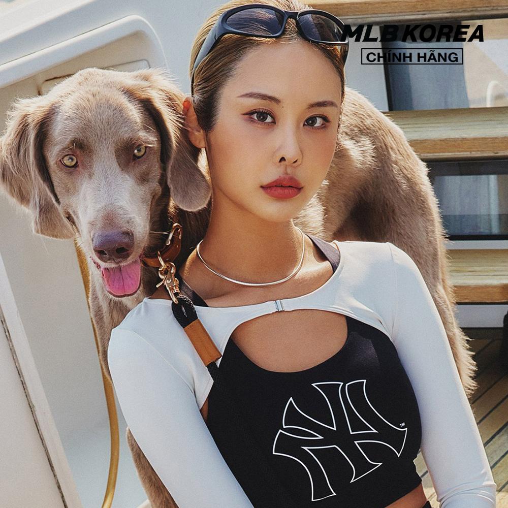 [Deal up to 50% + Voucher đến 311K + Mua 2 giảm 10% + Mua 4 giảm 15% + Freeship + Chỉ 14.1-17.11] MLB - Áo bra thể thao nữ Basic Big Logo 3FTKB0433-50BKS
