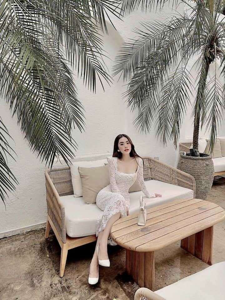 Đầm body tay dài ren đính bông-QH#damnu
