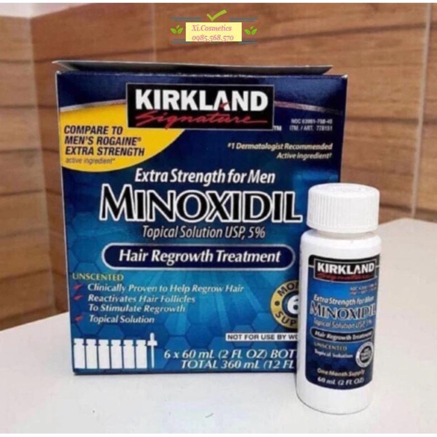 1 lọ Dung dịch thoa ngoài Mọc tóc, mọc Râu Minoxidil 5% Kirkland USA 60ml