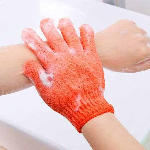 Găng tay tắm tẩy da chết - Găng tay tẩy tế bào chết cho cơ thể bằng vải nylon