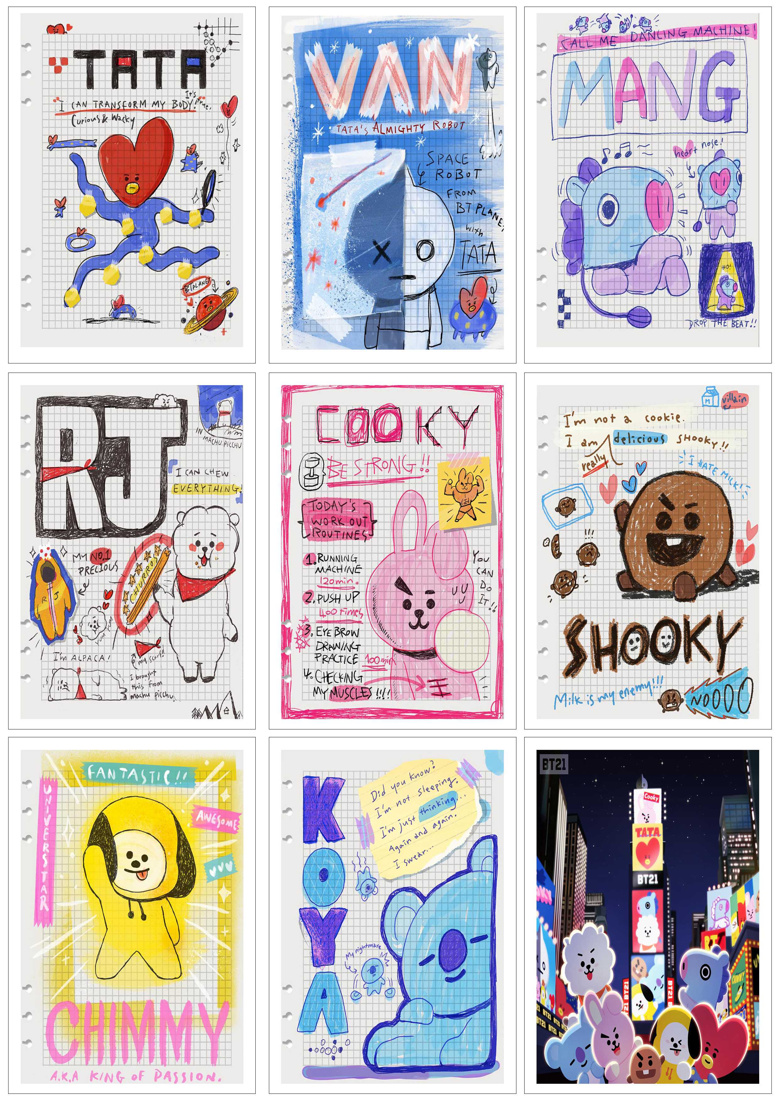 [HCM]Lomo Card 18 Ảnh BTS - BT21