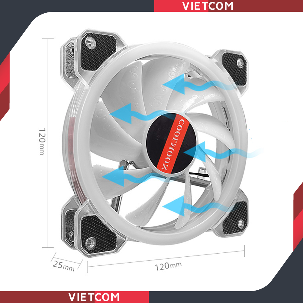 Fan Case Coolmoon X2 - Led RGB - Đồng Bộ Hub Coolmoon
