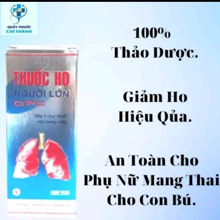 Siro thuốc ho người lớn opc-giảm ho-tiêu đàm-thành phần thảo dược-an toàn cho phụ nữ mang thai và cho con bú.chai 90ml.