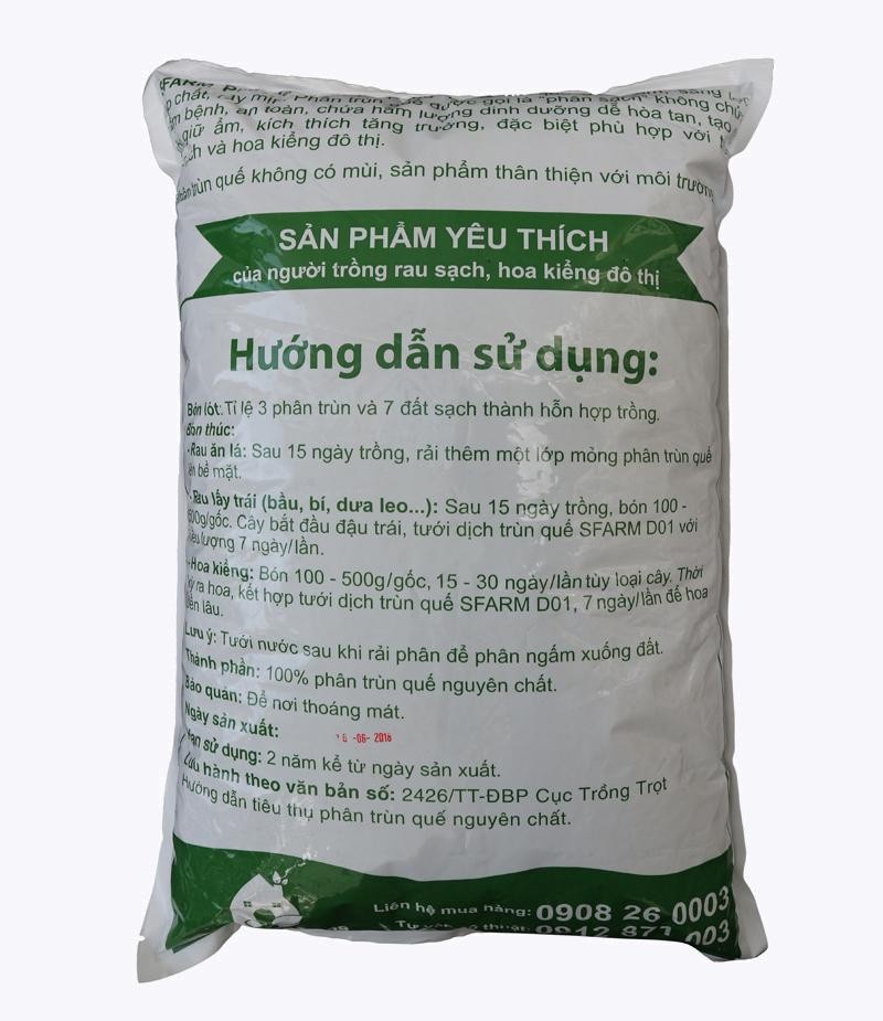 Phân Trùn Quế SFARM Túi 2KG