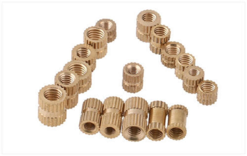 50Pcs Solid Brass Round Threaded Knurl Insert Embedded Nut M2-M6