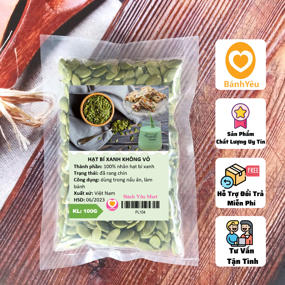 Hạt bí xanh không vỏ ( chia 100g)
