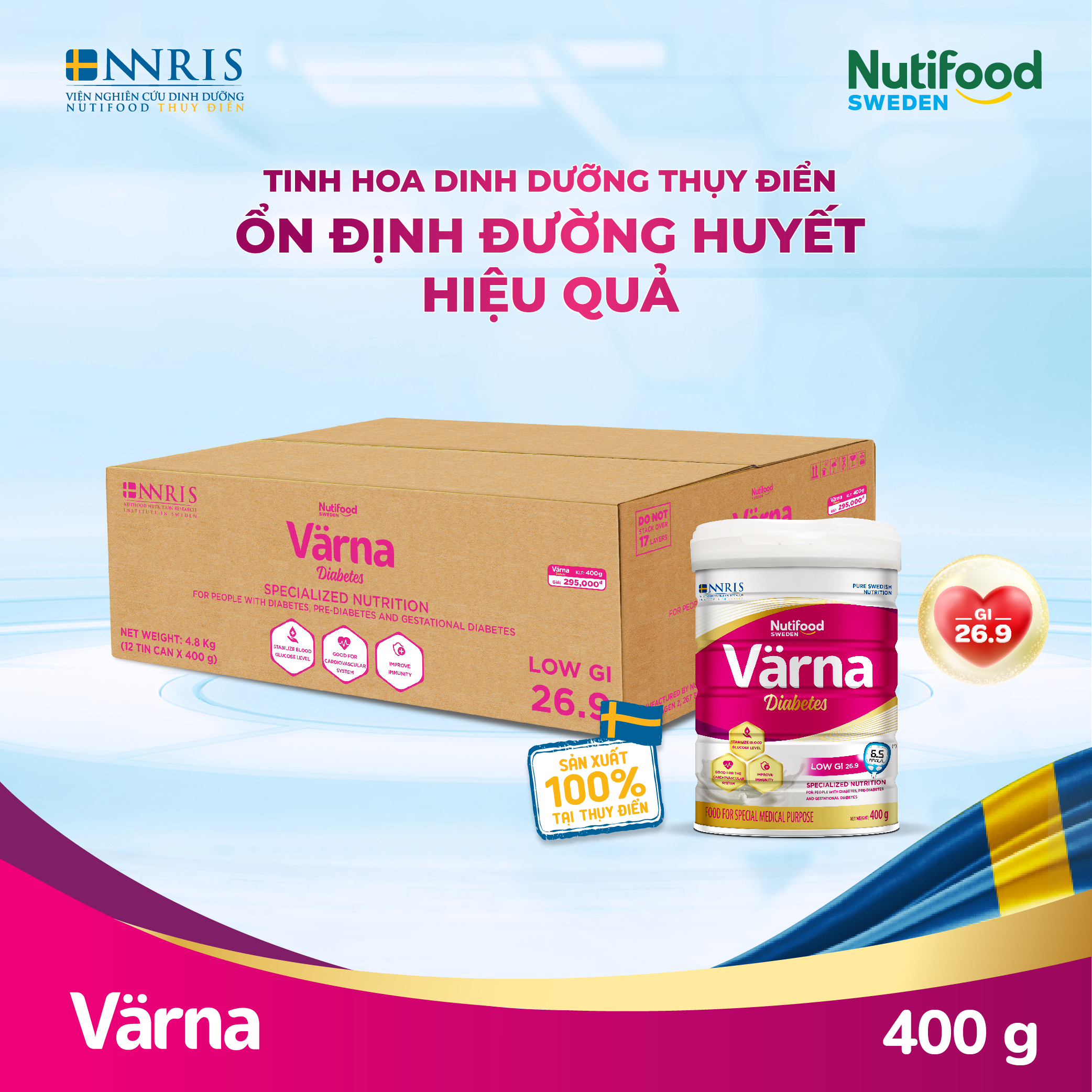 Sữa Bột Värna Diabetes lon 400g[Ưu đãi vận chuyển]