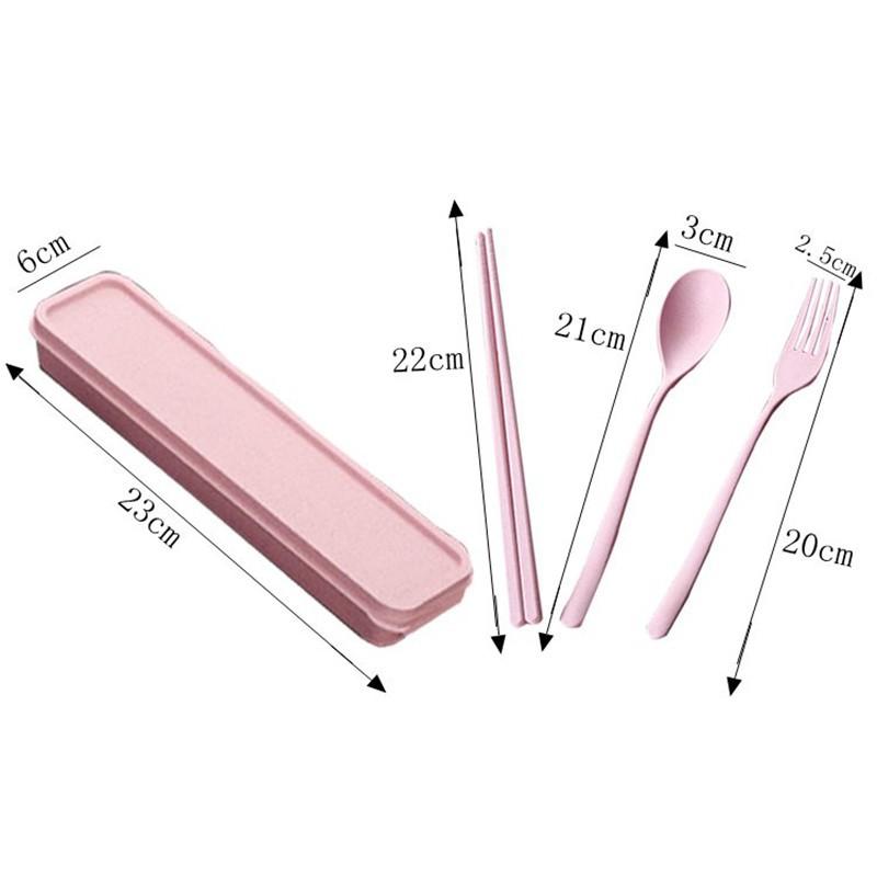 Bộ thìa , dĩa, đũa 3 chi tiết bằng lúa mạch hap1601