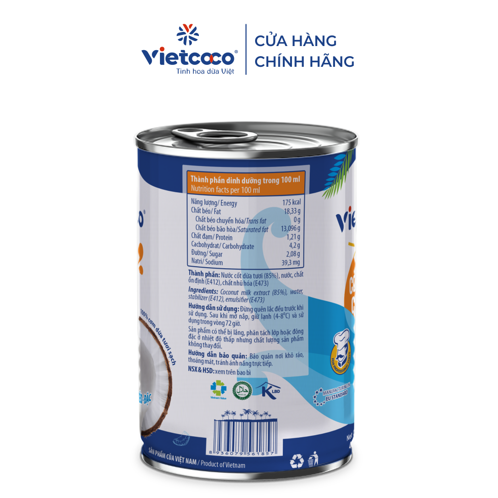 Nước cốt dừa Vietcoco lon 400ml - Tạp hóa Bát Muội