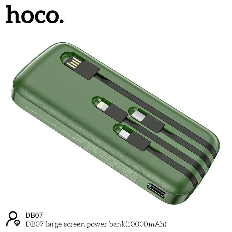 Pin sạc dự phòng Hoco DB07 dung lượng khủng 10000mAh, 3 đầu ra cân bằng thông minh cho phép sạc nhiều thiết bị cùng lúc