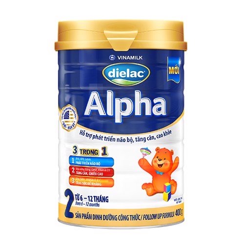 Sữa bột Dielac Alpha 2 400g (cho trẻ từ 6 - 12 tháng tuổi)