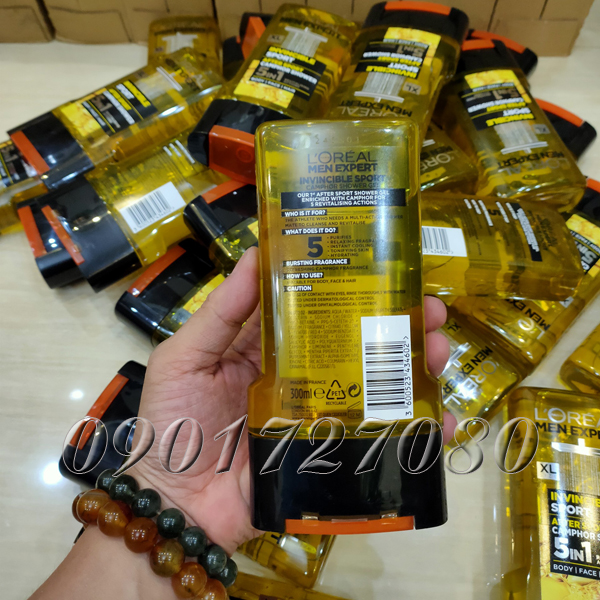 Sữa tắm Loreal Invincible Sport (5in1) - Pháp