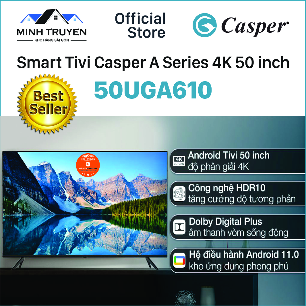 Android tivi casper 4k 50 inch 50uga610 + tặng kèm khung treo tường