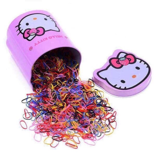Hộp Chun Buộc Tóc Kitty 2000 Chun Cho Bé