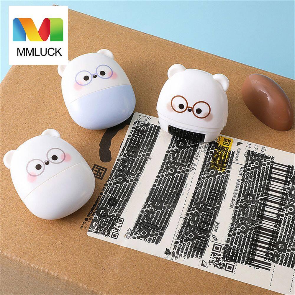 MMLUCK Hộp Chuyển Phát Nhanh Tự Đổ Mực Bảo Vệ Chống Trộm Mã Tin Nhắn Lộn Xộn Con Dấu Bảo Mật Con Lăn Xóa Vỏ Nhận Dạng Mini Con Dấu Loại Bỏ Quyền Riêng Tư Con Dấu Bảo Mật Nhanh