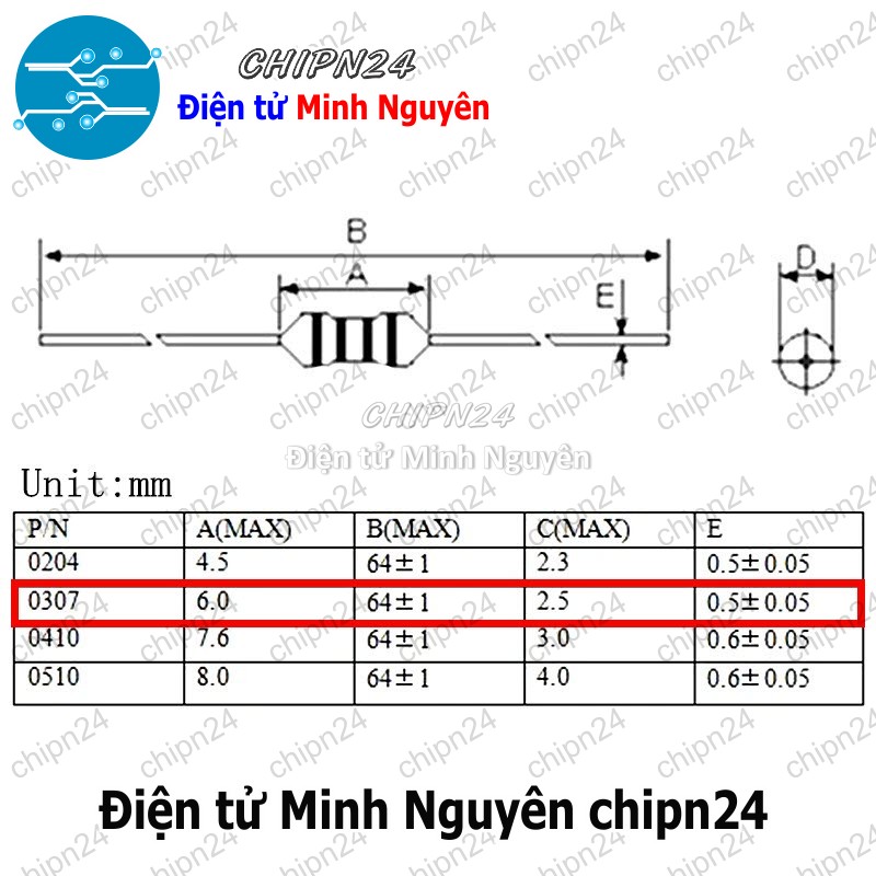 [10 cái] (K184) Cuộn cảm vạch 1/4W DIP 0307 (100uH/220uH/330uH/470uH/1MH/1.5MH/2.2MH/3.3MH/4.7MH/10MH)- [Chọn Loại] - HHH.00351