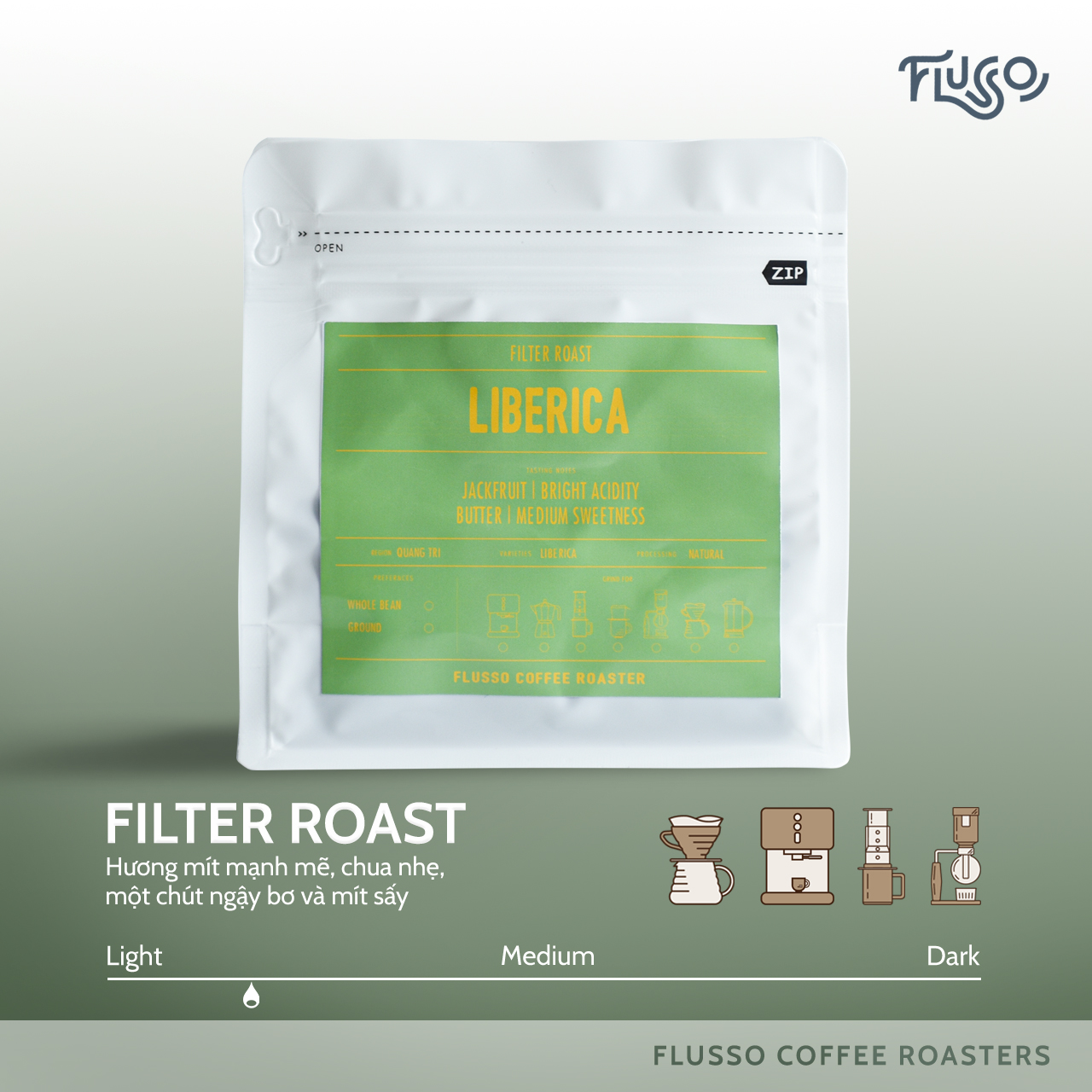 Cà phê Flusso Liberica - Cà phê mít - Flusso Specialty Coffee