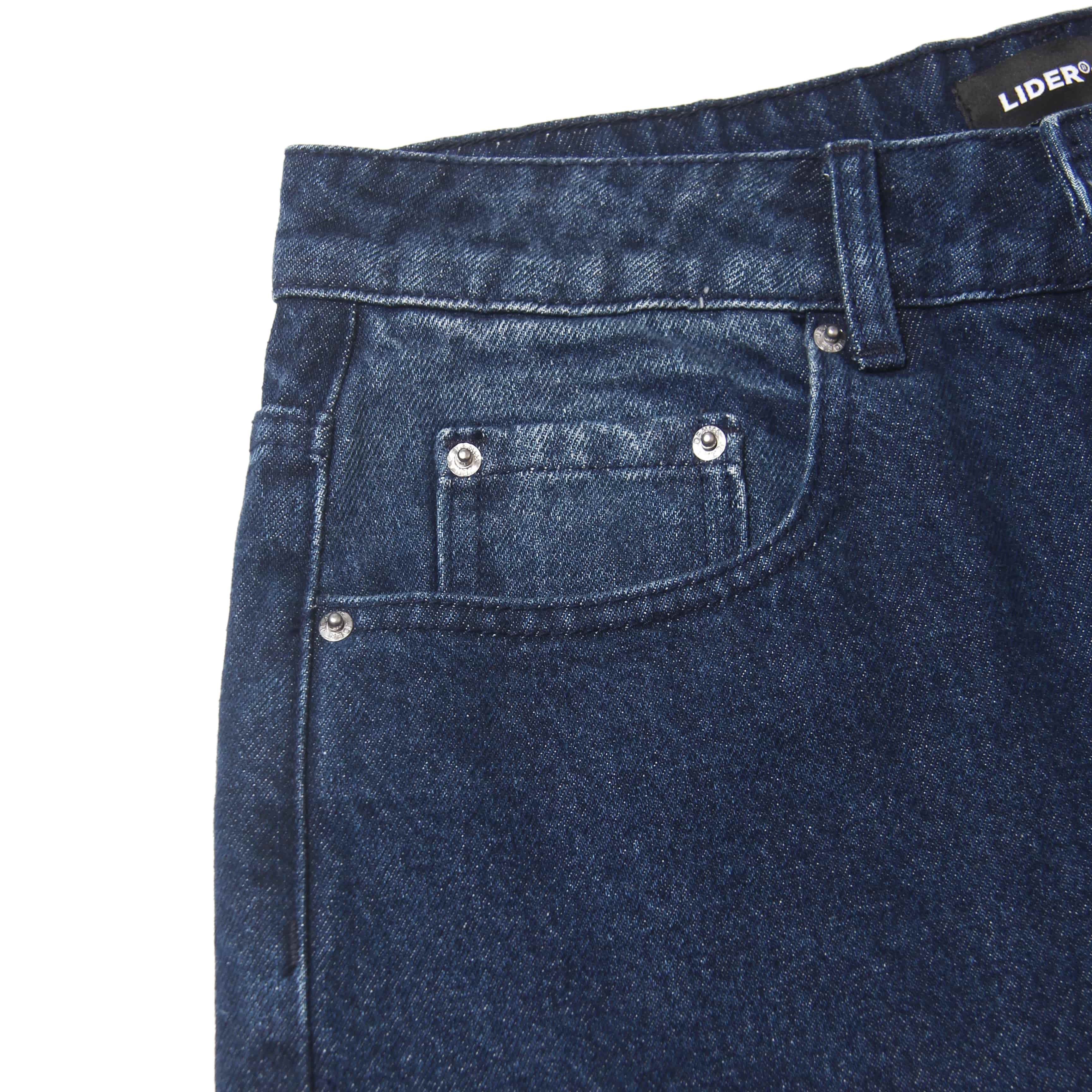 INDIGO LOW-RISE JEANS