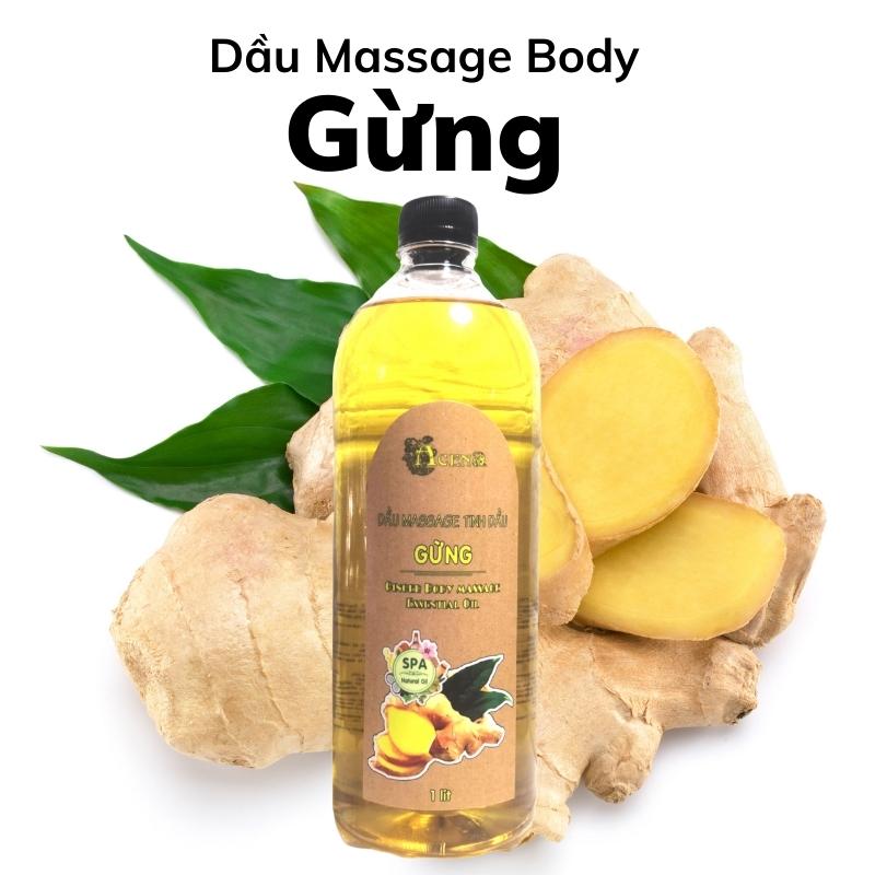 Dầu Massage Body Tinh Dầu Gừng ACENA 1000ml Hỗ Trợ Giảm Béo Bụng