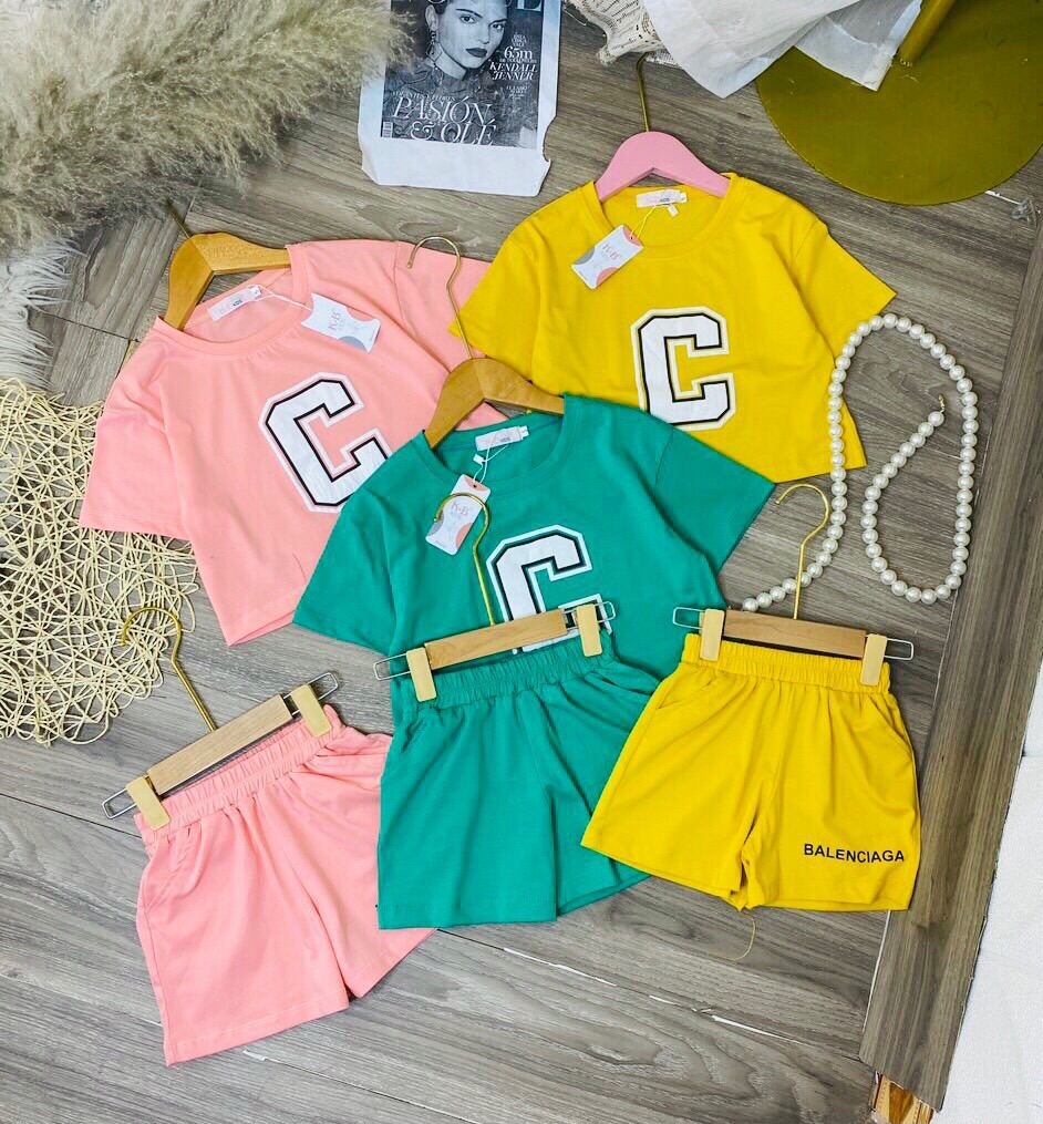 Bộ crop chữ C bé gái {12-40kg}