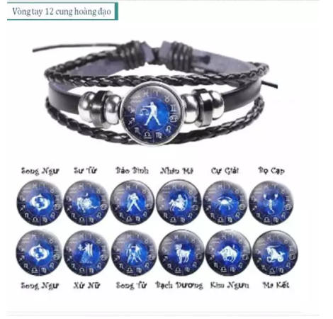 [HCM]Vòng Tay Nam Nữ - Vòng Phong Thủy 12 Cung Hoàng Đạo Huyền Bí (HANGMOI)