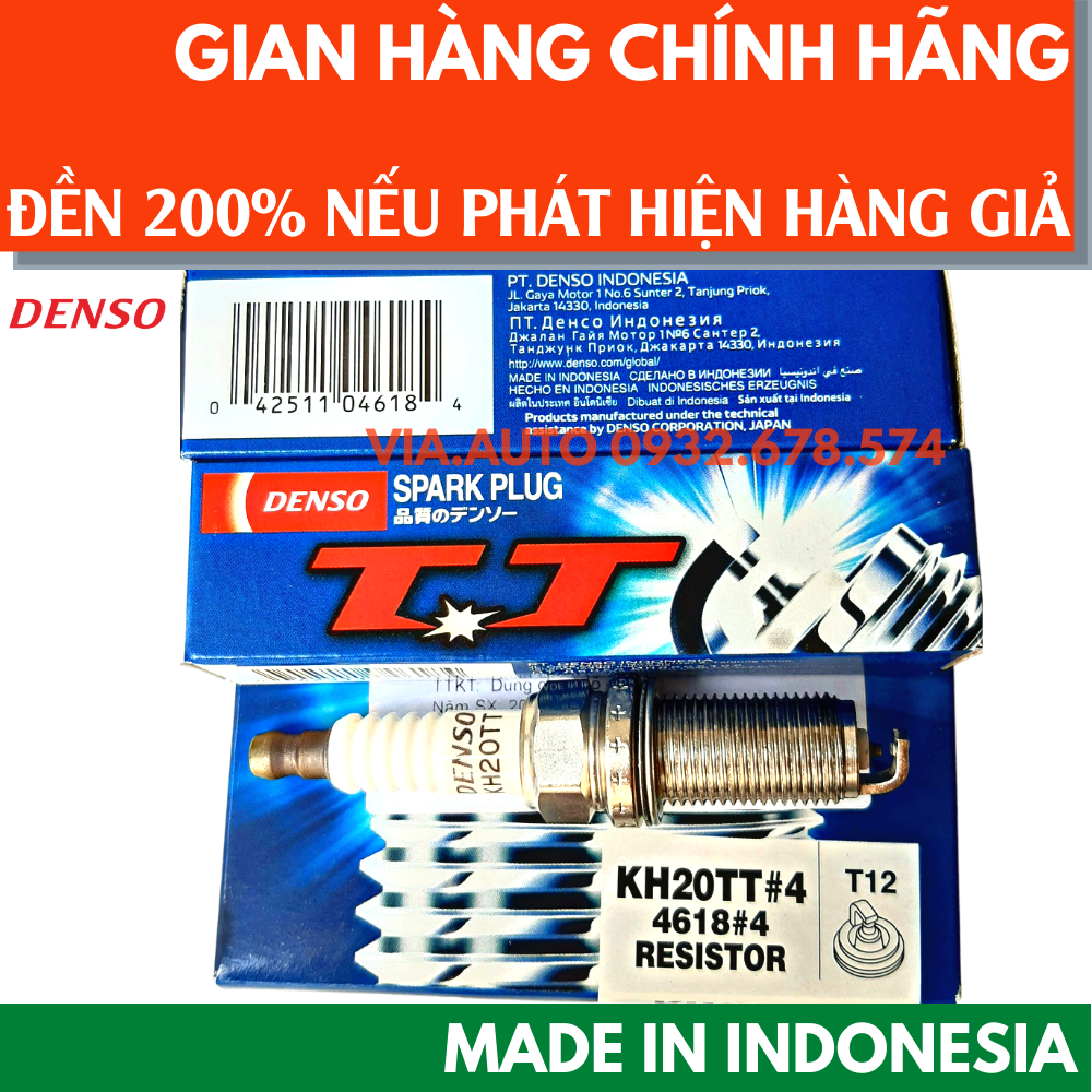 BỘ 4 Bugi TITAN Denso JAPAN KH20TT dành cho Innova,Fotuner,Hilux và nhiều xe khác