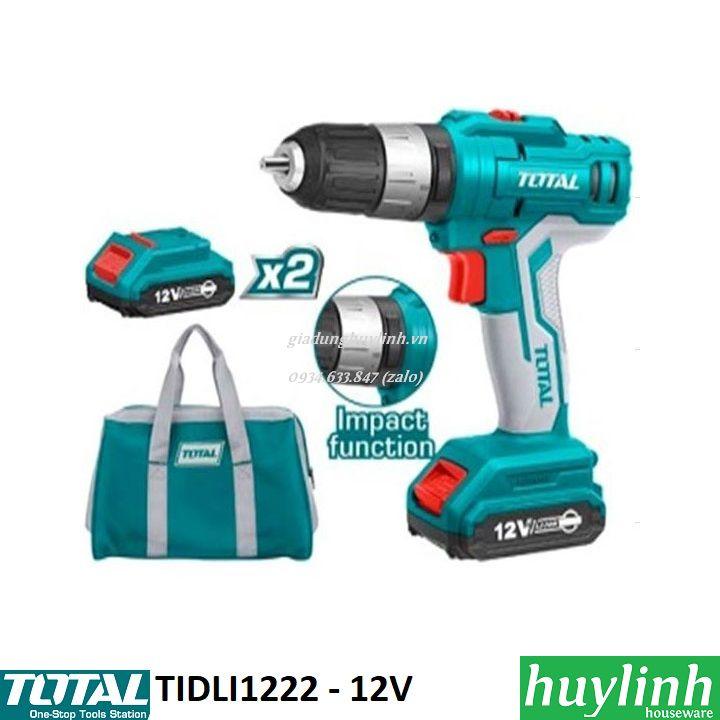 Máy khoan búa dùng pin total tidli1222 - 2 pin 12v - 3 chức năng