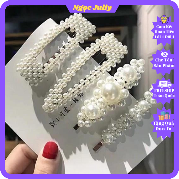 Sét 4 Kẹp Tóc To Hàn Quốc Siêu Đẹp 005